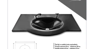 Cam Lavabo Platin Modeli 70x56 cm ürün görseli
