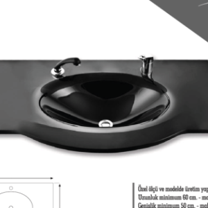 Cam Lavabo Platin Modeli 70×56 cm ürün görseli