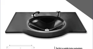 Cam Lavabo Platin Modeli 80x56 cm ürün görseli