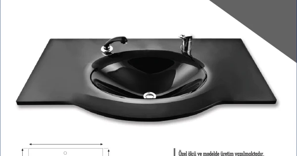 Cam Lavabo Platin Modeli 80x56 cm ürün görseli