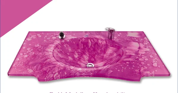 Cam Lavabo Kelebek Modeli 100x56 cm ürün görseli