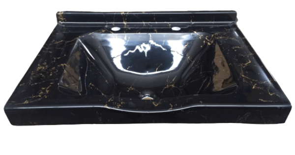 Dökme Akrilik Berber Lavabosu Siyah 73×52 cm ürün görseli
