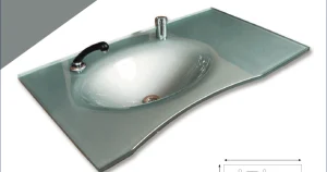Cam Lavabo Sancak Modeli 100x56 cm ürün görseli