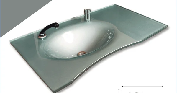 Cam Lavabo Sancak Modeli 100x56 cm ürün görseli