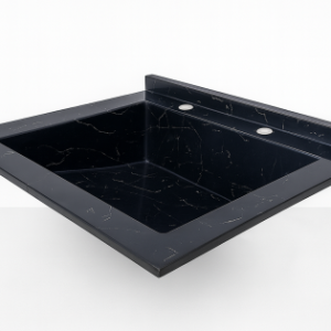 Dökme Akrilik Berber Lavabosu Siyah 70×48 cm ürün görseli