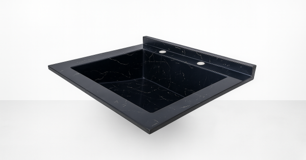 Dökme Akrilik Berber Lavabosu Siyah 70×48 cm ürün görseli