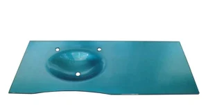 Kuaför Cam Lavabo 12 mm 100x56 cm M Turkuaz KO19 kuaför cam lavabo ürün görseli