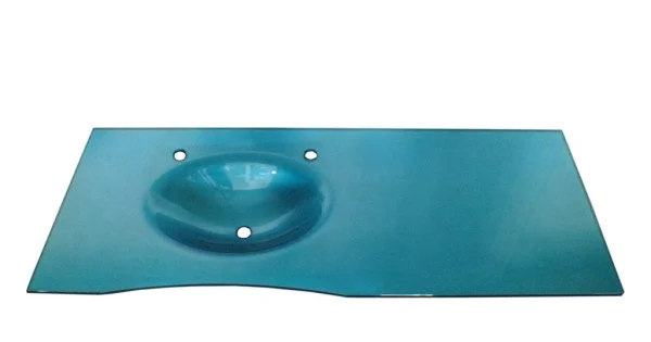 Kuaför Cam Lavabo 12 mm 100x56 cm M Turkuaz KO19 kuaför cam lavabo ürün görseli