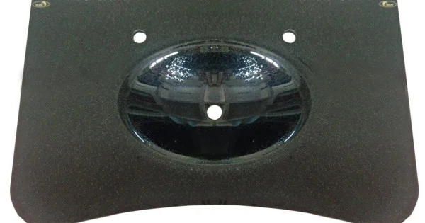 Kuaför Cam Lavabo 15 mm 100x56 cm Simli Siyah KO20 kuaför cam lavabo ürün görseli