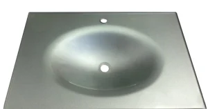 Cam Lavabo 12 mm 100x56 cm Metalik Gri ürün görseli