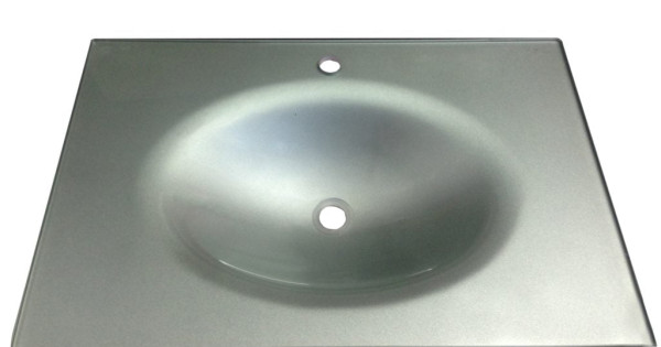 Cam Lavabo 12 mm 100×56 cm Metalik Gri ürün görseli