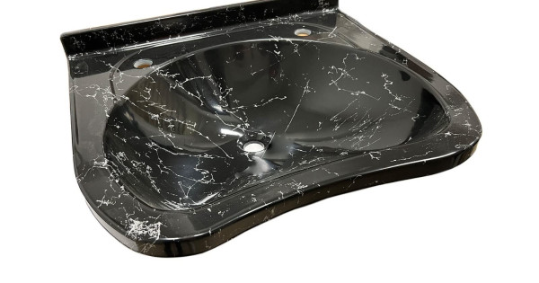 Dökme Akrilik Berber Lavabosu Siyah 60×60 cm ürün görseli