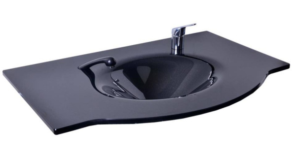 Kuaför Cam Lavabo 12 mm 100×56 cm Siyah K213 ürün görseli