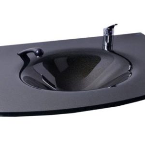 Kuaför Cam Lavabo 12 mm 100×56 cm Siyah K212 ürün görseli