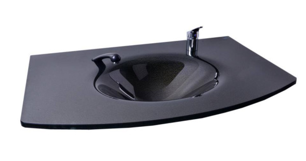 Kuaför Cam Lavabo 12 mm 100×56 cm Siyah K212 ürün görseli