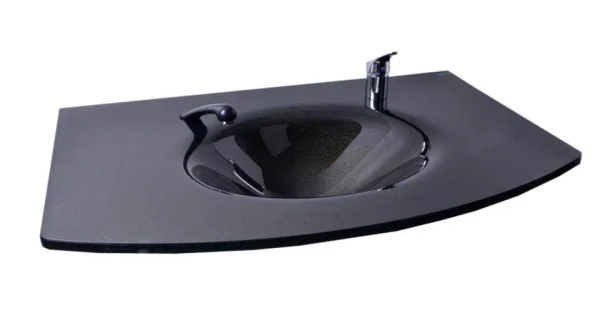 Kuaför Cam Lavabo 12 mm 100x56 cm Siyah K212 kuaför cam lavabo ürün görseli