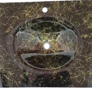 Cam Lavabo Siyah Beyaz Desenli 100×56 cm 15 mm ürün görseli