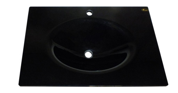 Cam Lavabo 15 mm 80×56 cm Siyah ürün görseli