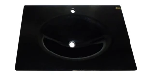 Cam Lavabo 12 mm 80x56 cm Siyah ürün görseli