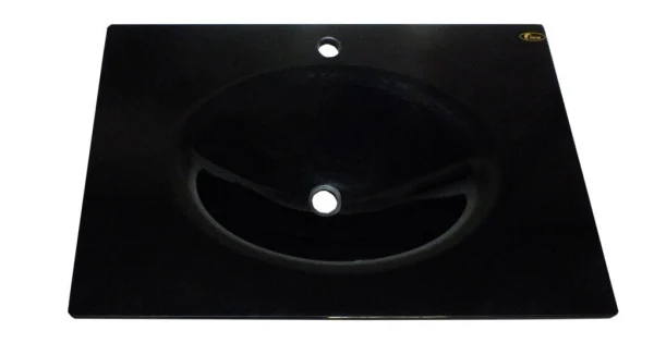 Cam Lavabo 15 mm 100x56 cm Siyah ürün görseli