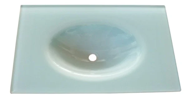 Cam Lavabo 12 mm 80x56 cm Beyaz ürün görseli