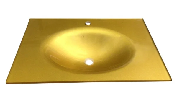 Cam Lavabo 15 mm 70x56 cm Altın Rengi ürün görseli